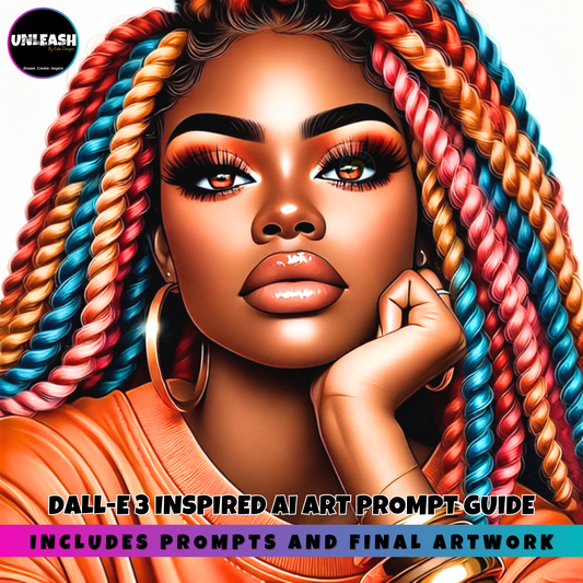 DALL-E 3 Prompt Guide | Locs Season | Final Artwork Samples | 200+ Mockup Templates | Bundle | African American woman | Digital Download