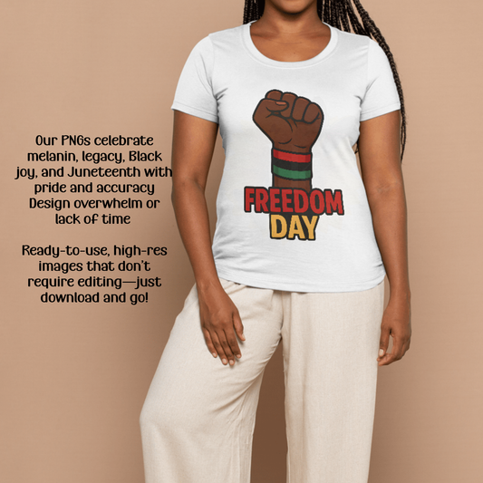 Juneteenth PNG Clipart Bundle | Black History Digital Art | Afro-American Freedom Day Designs | Commercial Use PNG for Shirts & Mugs