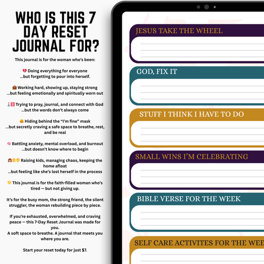 🔥 Website Exclusive: The 7-Day Reset Journal Not sold anywhere else. Just for you. Just in time.